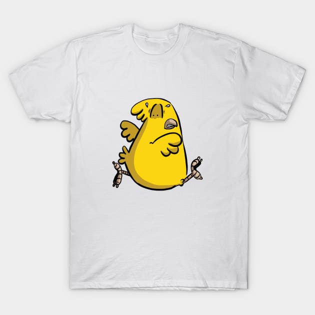 Cute Scared Chicken Run poultry T-Shirt by Kev Brett Designs